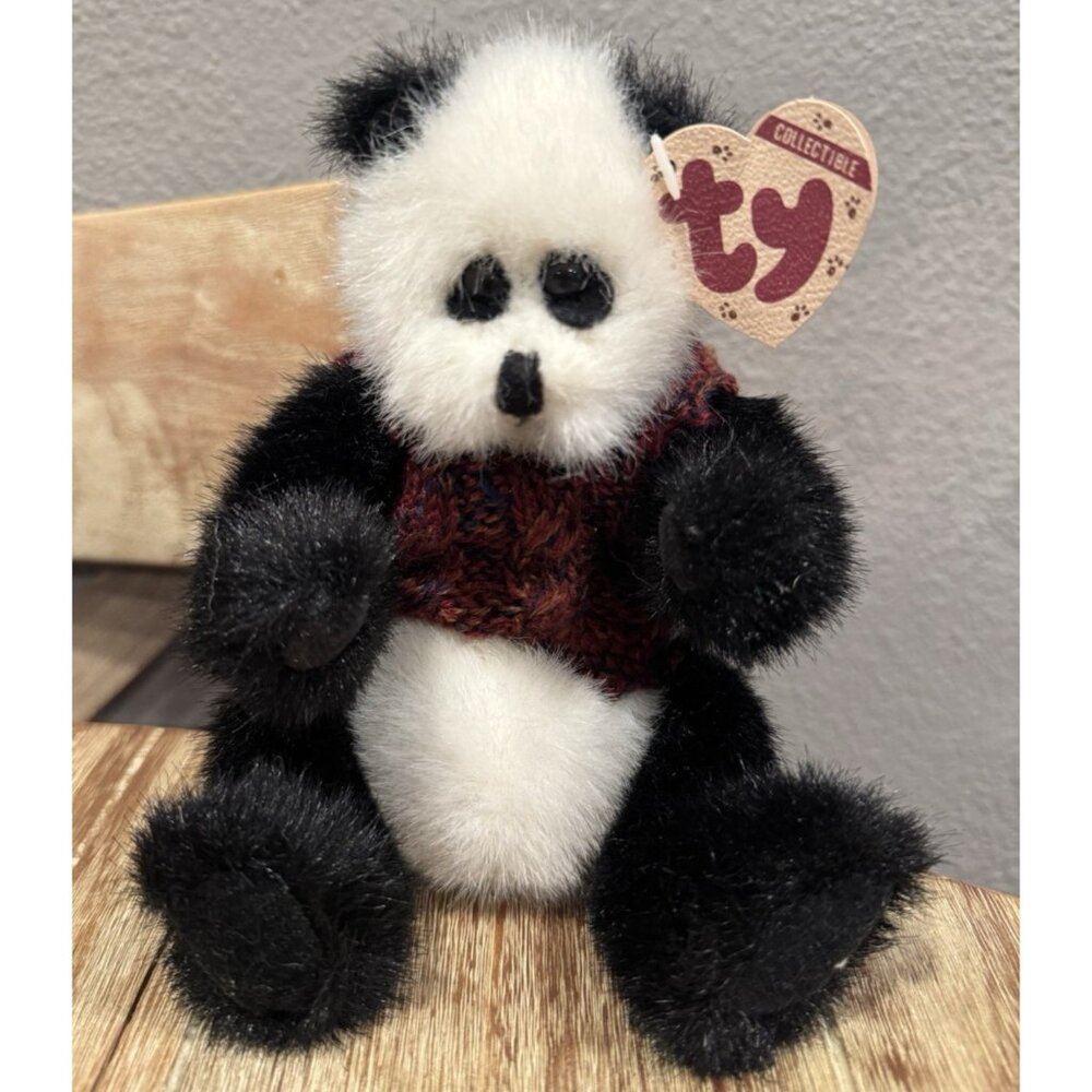 93 Checkers The Panda EXTREMELY RARE Ty Beanie Baby Attic Treasures 1ST GEN 6031